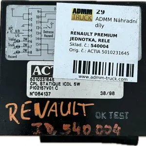 RENAULT PREMIUM JEDNOTKA, RELE 5010231645 - Vysoká kvalita